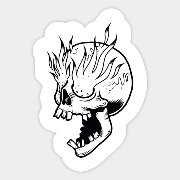 Skull fire Sticker by Adorline